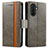 Leather Case Stands Flip Cover Holder S02D for Huawei Enjoy 50 Gray