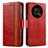 Leather Case Stands Flip Cover Holder S02D for Huawei Enjoy 50 Pro Red