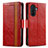 Leather Case Stands Flip Cover Holder S02D for Huawei Enjoy 50 Red