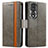 Leather Case Stands Flip Cover Holder S02D for Huawei Honor 80 5G Gray