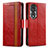 Leather Case Stands Flip Cover Holder S02D for Huawei Honor 80 5G Red