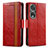 Leather Case Stands Flip Cover Holder S02D for Huawei Honor 80 Pro Flat 5G Red