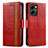 Leather Case Stands Flip Cover Holder S02D for Huawei Honor 80 SE 5G Red