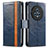 Leather Case Stands Flip Cover Holder S02D for Huawei Honor Magic5 5G Blue