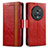 Leather Case Stands Flip Cover Holder S02D for Huawei Honor Magic5 Pro 5G Red