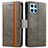 Leather Case Stands Flip Cover Holder S02D for Huawei Honor X6 5G Gray