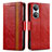 Leather Case Stands Flip Cover Holder S02D for Huawei Honor X7 Red