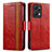 Leather Case Stands Flip Cover Holder S02D for Huawei Honor X7a Red