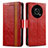 Leather Case Stands Flip Cover Holder S02D for Huawei Honor X9 5G Red