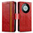 Leather Case Stands Flip Cover Holder S02D for Huawei Mate 60 Pro+ Plus Red