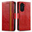 Leather Case Stands Flip Cover Holder S02D for Huawei Nova 10 Pro Red