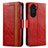 Leather Case Stands Flip Cover Holder S02D for Huawei Nova 10 Red