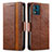 Leather Case Stands Flip Cover Holder S02D for Motorola Moto E13