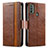 Leather Case Stands Flip Cover Holder S02D for Motorola Moto E20