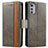 Leather Case Stands Flip Cover Holder S02D for Motorola Moto E32s Gray
