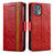 Leather Case Stands Flip Cover Holder S02D for Motorola Moto Edge 20 Lite 5G Red