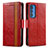 Leather Case Stands Flip Cover Holder S02D for Motorola Moto Edge 20 Pro 5G Red