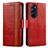 Leather Case Stands Flip Cover Holder S02D for Motorola Moto Edge Plus (2022) 5G Red