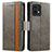 Leather Case Stands Flip Cover Holder S02D for Motorola Moto Edge Plus (2023) 5G Gray