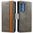 Leather Case Stands Flip Cover Holder S02D for Motorola Moto Edge S Pro 5G Gray