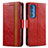 Leather Case Stands Flip Cover Holder S02D for Motorola Moto Edge S Pro 5G Red