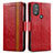 Leather Case Stands Flip Cover Holder S02D for Motorola Moto G Play Gen 2 Red