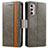 Leather Case Stands Flip Cover Holder S02D for Motorola Moto G Stylus (2022) 5G Gray