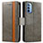 Leather Case Stands Flip Cover Holder S02D for Motorola Moto G31 Gray