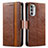 Leather Case Stands Flip Cover Holder S02D for Motorola Moto G71s 5G