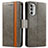 Leather Case Stands Flip Cover Holder S02D for Motorola Moto G71s 5G