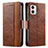 Leather Case Stands Flip Cover Holder S02D for Motorola Moto G73 5G