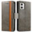 Leather Case Stands Flip Cover Holder S02D for Motorola Moto G73 5G Gray