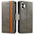 Leather Case Stands Flip Cover Holder S02D for Nothing Phone 2 Gray