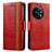 Leather Case Stands Flip Cover Holder S02D for OnePlus 11 5G Red