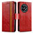 Leather Case Stands Flip Cover Holder S02D for OnePlus 11R 5G Red