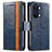 Leather Case Stands Flip Cover Holder S02D for OnePlus Ace 2V 5G Blue