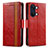 Leather Case Stands Flip Cover Holder S02D for OnePlus Ace 2V 5G Red