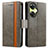 Leather Case Stands Flip Cover Holder S02D for OnePlus Nord CE 3 5G Gray