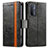 Leather Case Stands Flip Cover Holder S02D for OnePlus Nord N200 5G