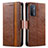 Leather Case Stands Flip Cover Holder S02D for OnePlus Nord N200 5G