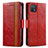 Leather Case Stands Flip Cover Holder S02D for Oppo A16K Red