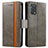 Leather Case Stands Flip Cover Holder S02D for Oppo F19 Gray