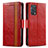 Leather Case Stands Flip Cover Holder S02D for Oppo F19s Red
