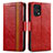 Leather Case Stands Flip Cover Holder S02D for Oppo Find X5 5G Red