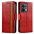 Leather Case Stands Flip Cover Holder S02D for Oppo Reno9 Pro 5G Red