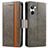 Leather Case Stands Flip Cover Holder S02D for Realme 10 4G Gray