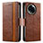 Leather Case Stands Flip Cover Holder S02D for Realme 11 5G Brown