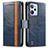 Leather Case Stands Flip Cover Holder S02D for Realme C31 Blue