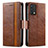 Leather Case Stands Flip Cover Holder S02D for Realme GT Master 5G Brown