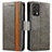 Leather Case Stands Flip Cover Holder S02D for Realme GT Master 5G Gray